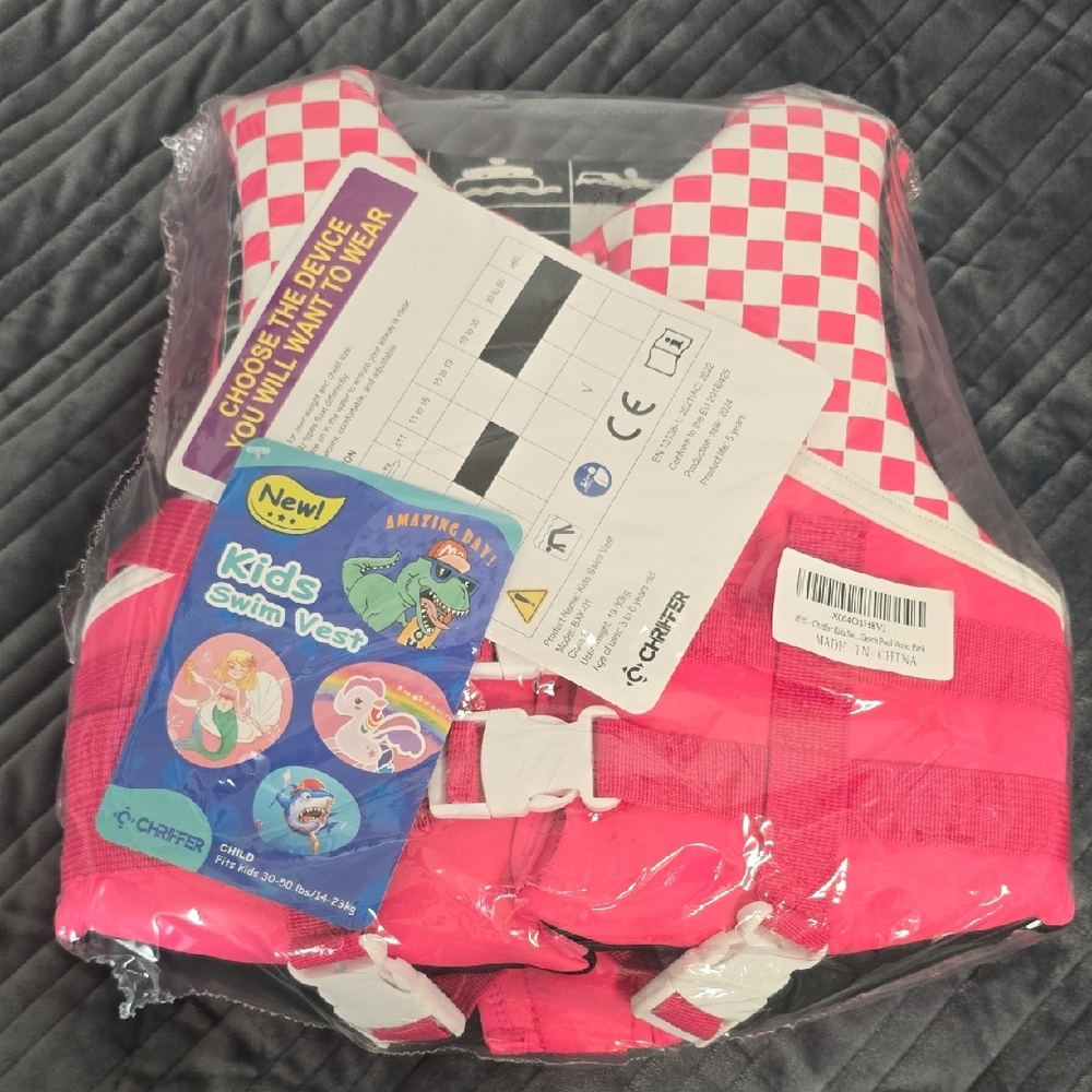 Kids Pink Swim Vest